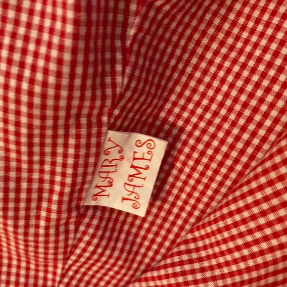 Mary James Corduroy MiniRedGinghamLined Top&Bottom - Picture 2 of 6